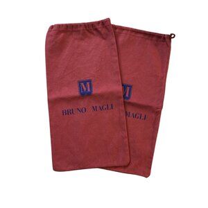 Bruno Magli Dust Bags Set Of 2 Red Drawstring 14.5"x7.5" Protective Storage